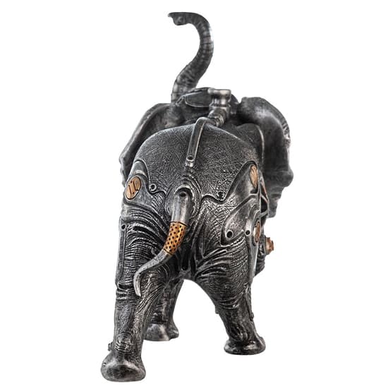 Ocala Polyresin Steampunk Elephant Sculpture In Silver_4