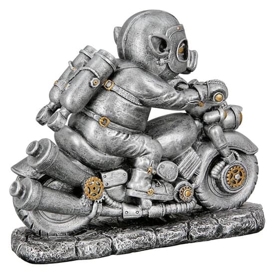Ocala Polyresin Steampunk Motor Sculpture In Silver_3