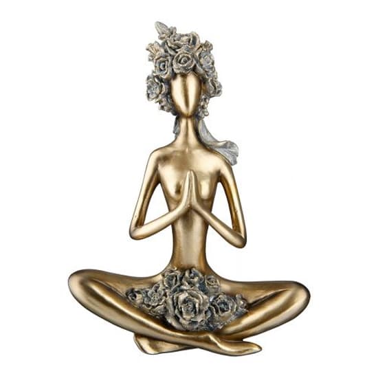 Ocala Polyresin Yoga Figure Rose Sculpture One In Gold_4