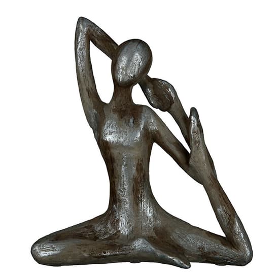 Ocala Polyresin Yoga Woman I Sculpture In Antique Brown_2