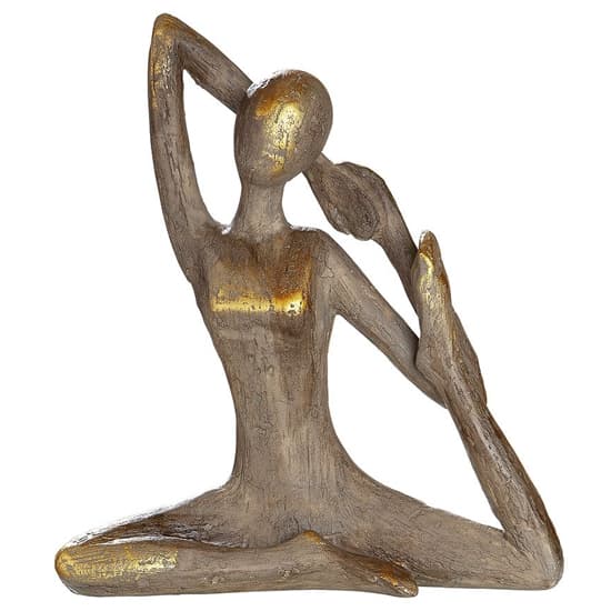 Ocala Polyresin Yoga Woman I Sculpture In Brown_2