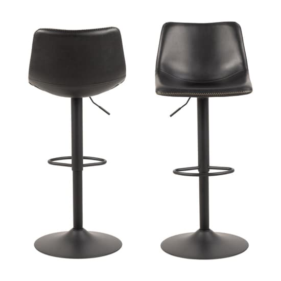 Ocala Vintage Black Faux Leather Bar Stools In Pair_2