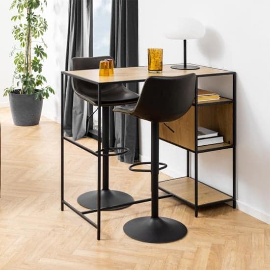 Ocala Vintage Black Faux Leather Bar Stools In Pair_5