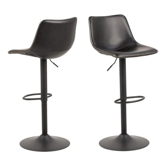 Ocala Vintage Black Faux Leather Bar Stools In Pair_1