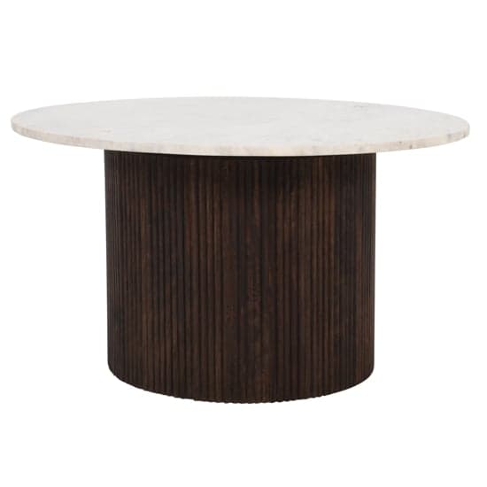 Ocala White Marble And Wood Coffee Table In Dark Mahogany_2