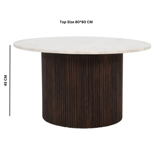 Ocala White Marble And Wood Coffee Table In Dark Mahogany_3