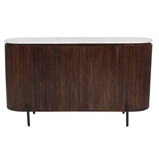 Ocala White Marble And Wood Sideboard Large In Dark Mahogany_2