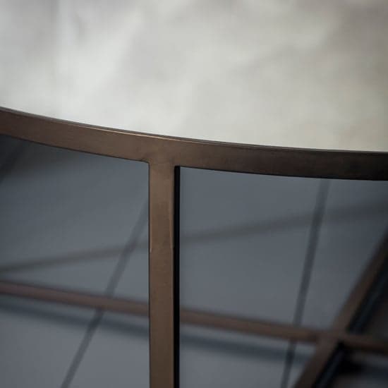 Oconto Smokey Glass Coffee Table In Matt Black Metal Frame_2