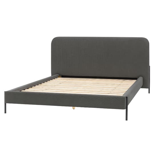 Odense Polyester Fabric King Size Bed In Grey_1