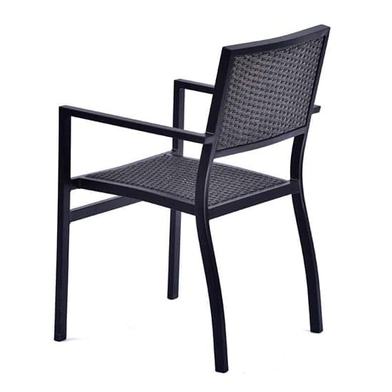 Oderico Outdoor Armchair In Black With Grey Rattan_2