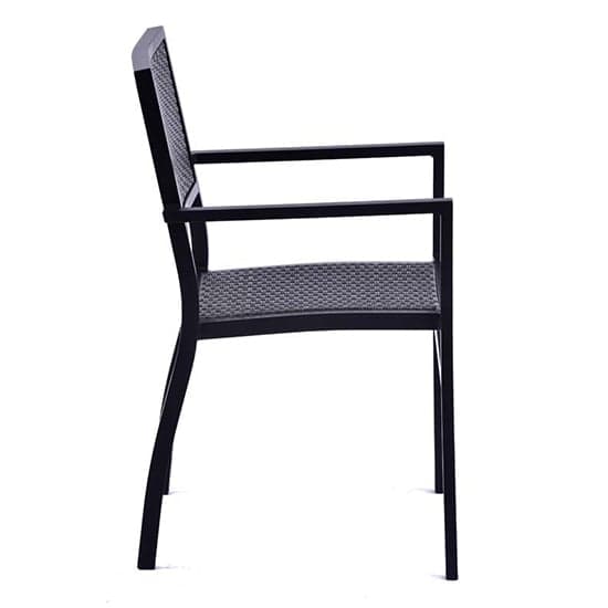 Oderico Outdoor Armchair In Black With Grey Rattan_4