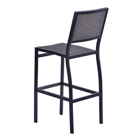 Oderico Outdoor Bar Chair In Black With Grey Rattan_3