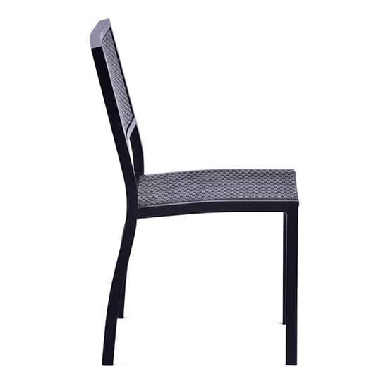 Oderico Outdoor Side Chair In Black With Grey Rattan_4