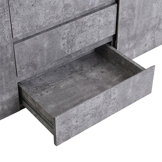 Odessa Sideboard With 2 Door 4 Drawer In Concrete Effect And LED_13