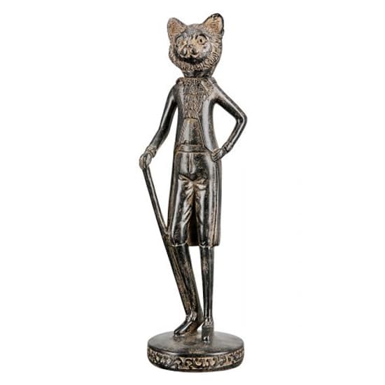 Ogden Polyresin Cat Gentleman Sculpture In Brown_1