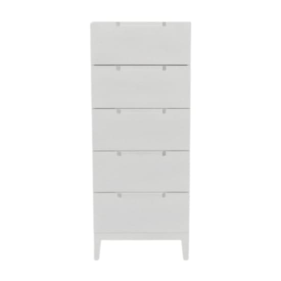 Ogen Wooden Chest Of 5 Drawers Narrow In White_1