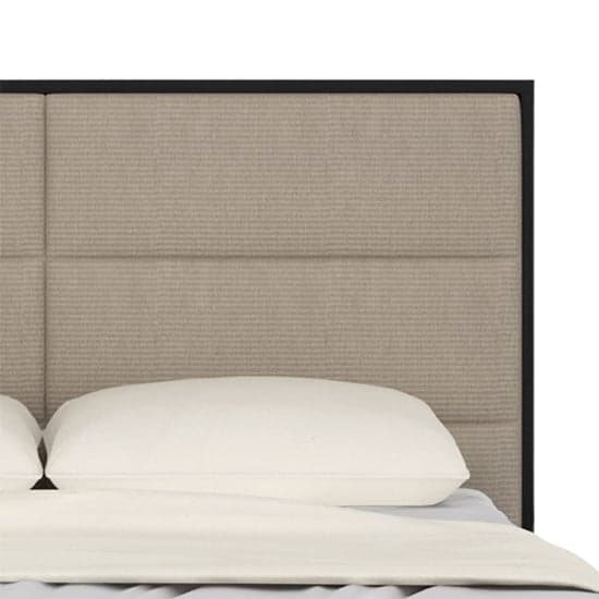 Ogen Double Bed In Wenge With Beige Fabric Headboard_2