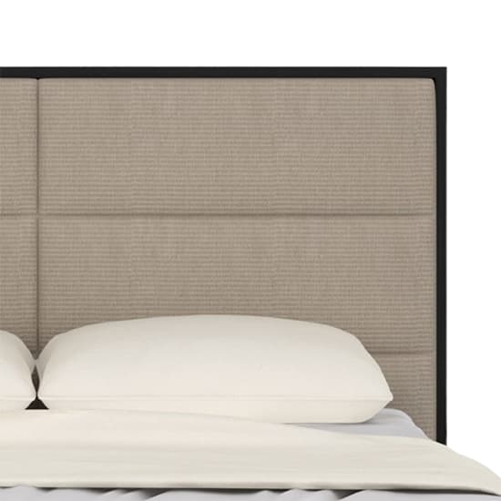 Ogen Single Bed In Wenge With Beige Fabric Headboard_2