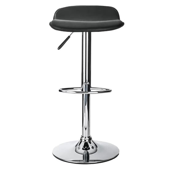 Ohioan Leather Bar Stool With Chrome Base In Black_2