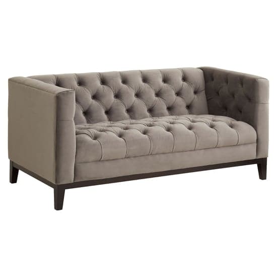 Okab Upholstered Velvet 2 Seater Sofa In Grey_1