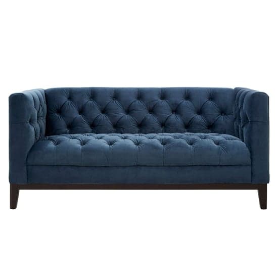 Okab Upholstered Velvet 2 Seater Sofa In Midnight Blue_2