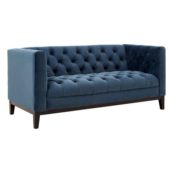 Okab Upholstered Velvet 2 Seater Sofa In Midnight Blue_1