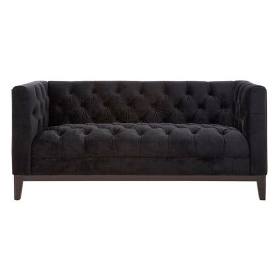 Okab Upholstered Velvet 2 Seater Sofa In Onyx Black_2