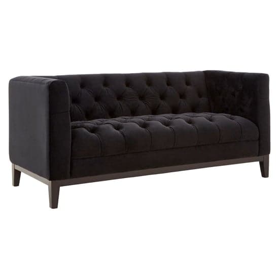 Okab Upholstered Velvet 2 Seater Sofa In Onyx Black_1