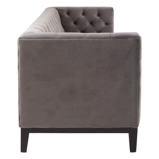 Okab Upholstered Velvet 3 Seater Sofa In Grey_4