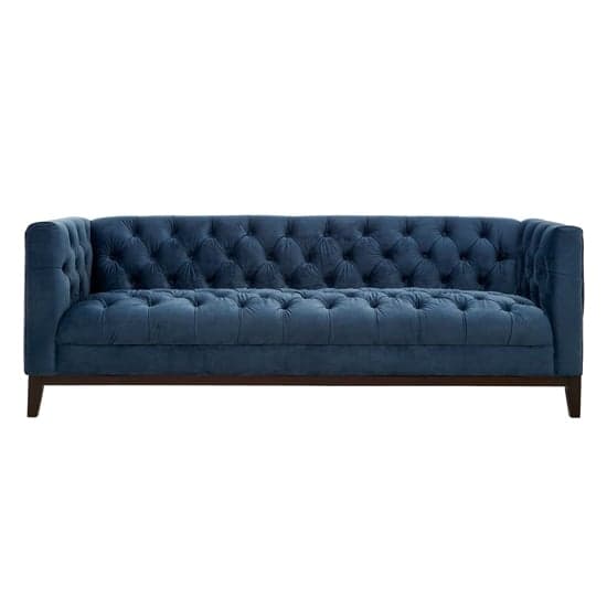 Okab Upholstered Velvet 3 Seater Sofa In Midnight Blue_2