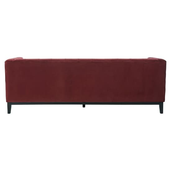 Okab Upholstered Velvet 3 Seater Sofa In Red_4