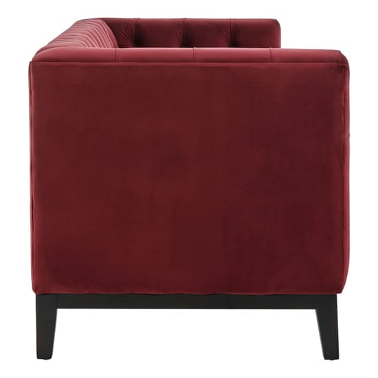 Okab Upholstered Velvet 3 Seater Sofa In Red_5