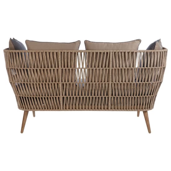 Okala Woven Rope 3 Seater Sofa With Wooden Frame In Dark Grey_3
