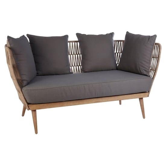 Okala Woven Rope 3 Seater Sofa With Wooden Frame In Dark Grey_1