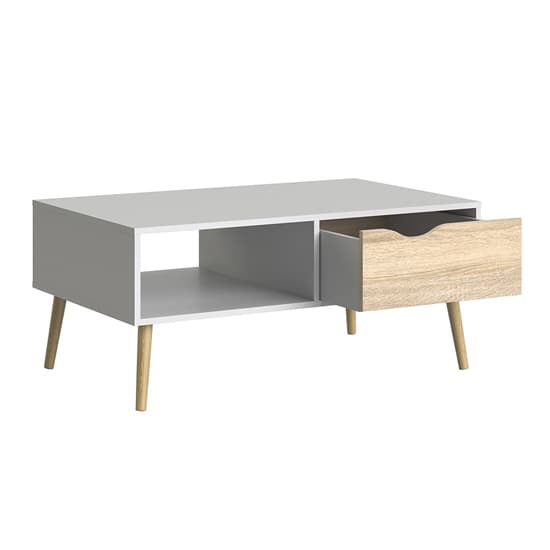 Oklo 1 Drawer Wooden Storage Coffee Table In White And Oak_4