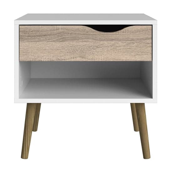 Oklo Wooden 1 Drawer Bedside Cabinet In White And Oak_3