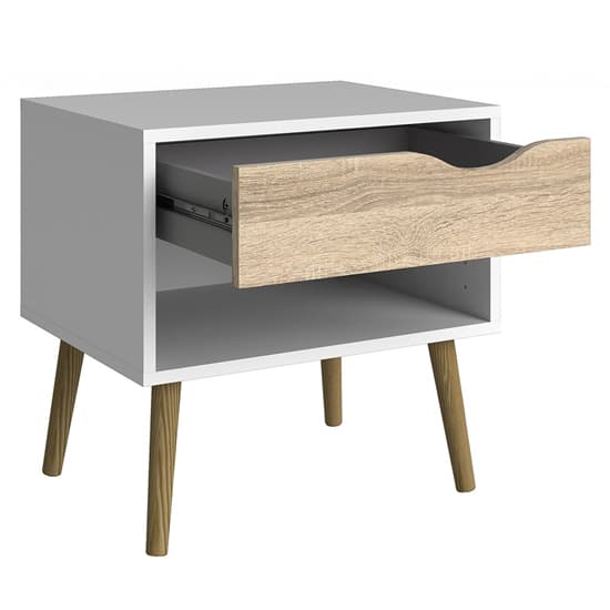 Oklo Wooden 1 Drawer Bedside Cabinet In White And Oak_4