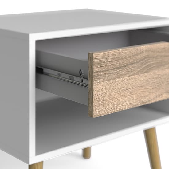 Oklo Wooden 1 Drawer Bedside Cabinet In White And Oak_5