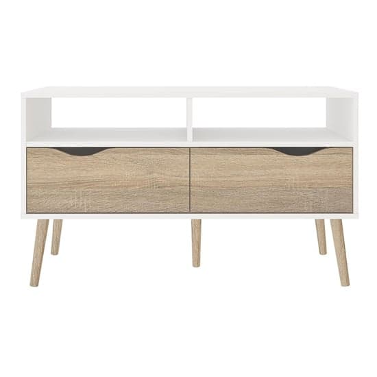 Oklo Wooden 2 Drawers 2 Shelves TV Stand In White And Oak_2