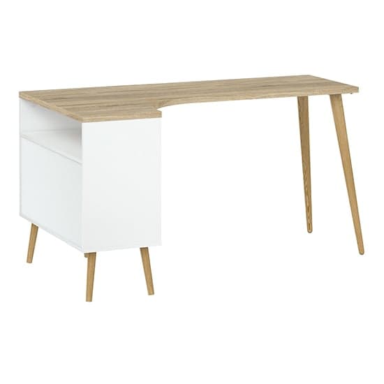 Oklo 2 Drawers Computer Desk In White And Oak_2