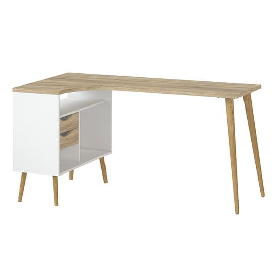 Oklo 2 Drawers Computer Desk In White And Oak_1