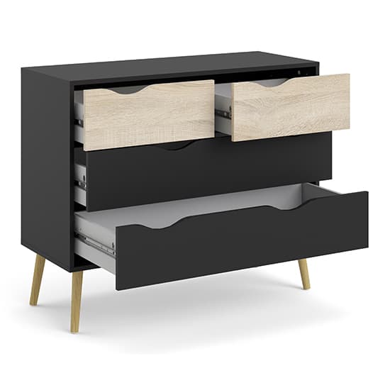 Oklo Wooden Chest Of 4 Drawers In Black And Oak_3