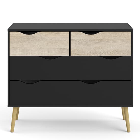 Oklo Wooden Chest Of 4 Drawers In Black And Oak_4