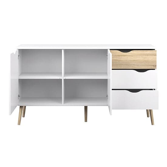 Oklo Large 2 Doors 3 Drawers Sideboard In White And Oak_3