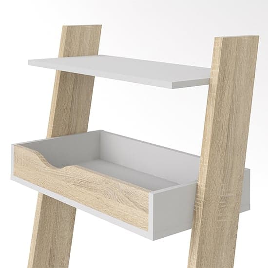 Oklo Leaning Computer Desk In White And Oak_3