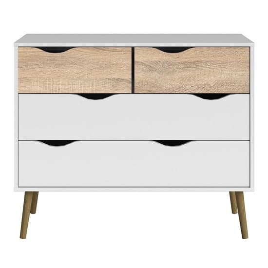 Oklo Wooden Chest Of 4 Drawers In White And Oak_2