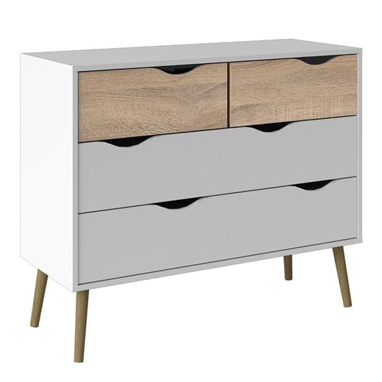 Oklo Wooden Chest Of 4 Drawers In White And Oak_3