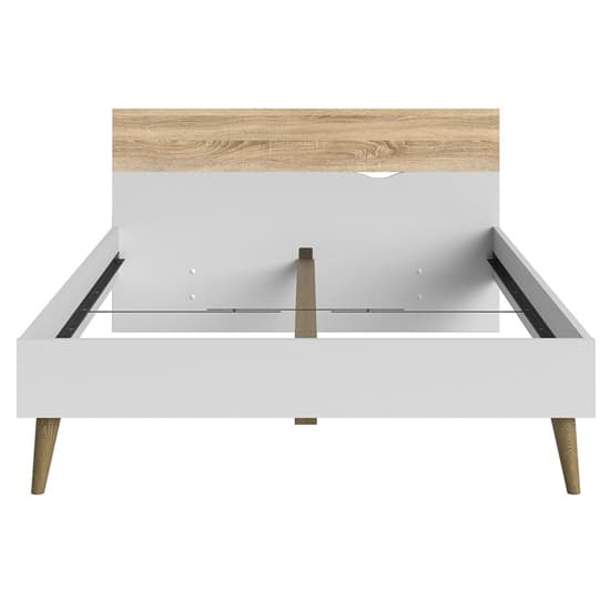 Oklo Wooden Double Bed In White And Oak_5