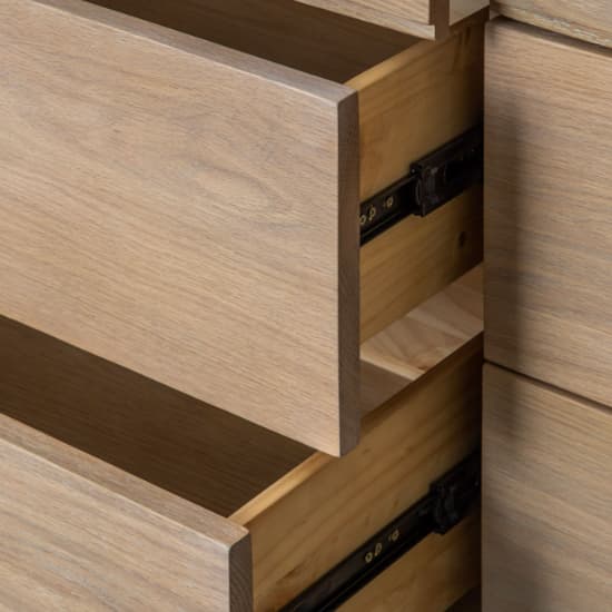 Okonma Wooden Chest Of 6 Drawers With Metal Legs In Oak_3