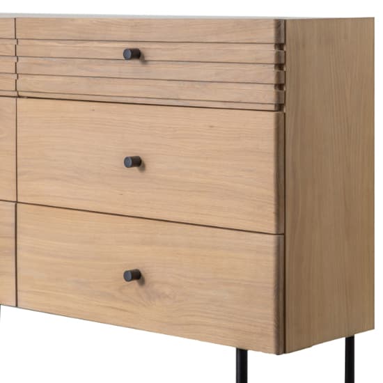 Okonma Wooden Chest Of 6 Drawers With Metal Legs In Oak_6